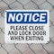 Signmission Please Close And Lock Door When Exiting, 10 in W x Rectangle, Plastic OS-2PACK-NS-P-710-L-17351 - alternate 5